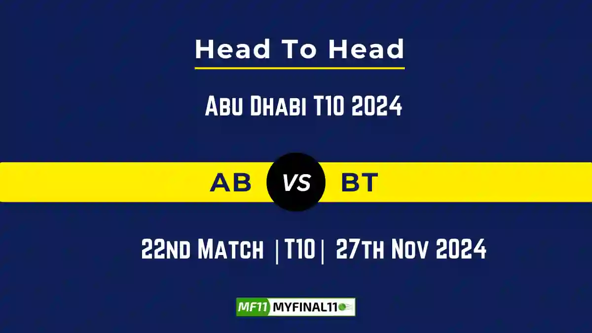 AB vs BT Player Battle, Head to Head Team Stats, Team Record - Abu Dhabi T10 2024