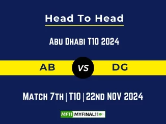 AB vs DG Player Battle, Head to Head Team Stats, Team Record - Abu Dhabi T10 2024