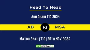 AB vs MSA Player Battle, Head to Head Team Stats, Team Record - Abu Dhabi T10 2024