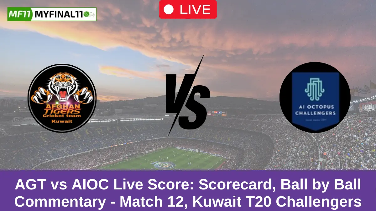 AGT vs AIOC Live Score Scorecard, Ball by Ball Commentary - Match 12, Kuwait T20 Challengers Trophy 2024