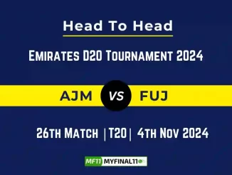 AJM vs FUJ Player Battle, Head to Head Team Stats, Team Record - Emirates D20 Tournament 2024