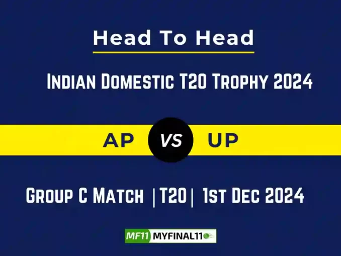 AP vs UP Player Battle, Head to Head Team Stats, Team Record - Indian Domestic T20 Trophy 2024