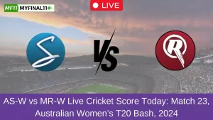 AS-W vs MR-W Live Cricket Score Today Match 23, Australian Women’s T20 Bash, 2024