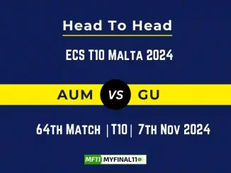 AUM vs GU Player Battle, Head to Head Team Stats, Team Record - ECS T10 Malta 2024