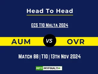 AUM vs OVR Player Battle, Head to Head Team Stats, Team Record - ECS T10 Malta 2024