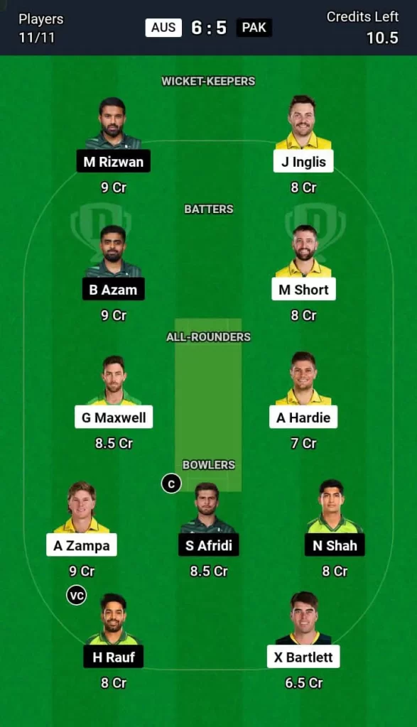 AUS vs PAK Dream11 Team Prediction Today Match