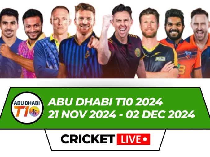 Abu Dhabi T10 Live Score, Matches, Scorecard, Results, Points Table 2024