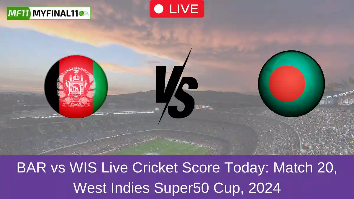 BAR vs WIS Live Cricket Score Today Match 20, West Indies Super50 Cup, 2024