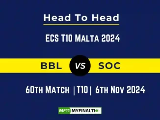 BBL vs SOC Player Battle, Head to Head Team Stats, Team Record - ECS T10 Malta 2024