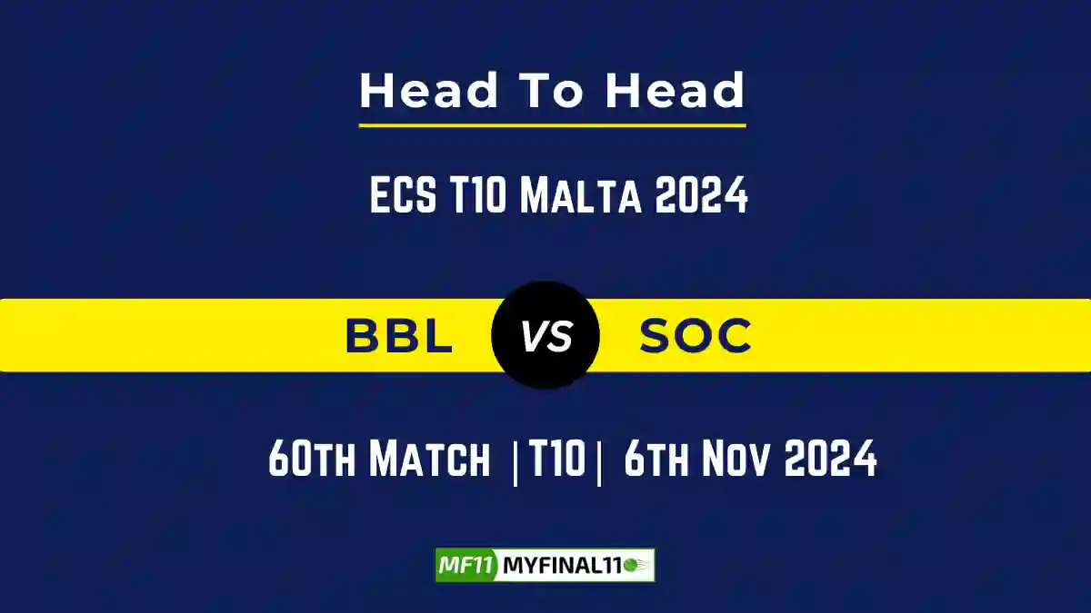 BBL vs SOC Player Battle, Head to Head Team Stats, Team Record - ECS T10 Malta 2024