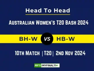 BH-W vs HB-W Player Battle, Head to Head Team Stats, Team Record - Australian Women's T20 Bash 2024