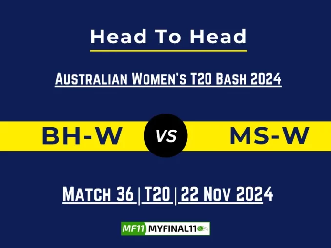 BH-W vs MS-W Player Battle, Head to Head Team Stats, Team Record - Australian Women's T20 Bash 2024