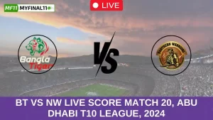 BT vs NW Live Score Match 20, Abu Dhabi T10 League, 2024