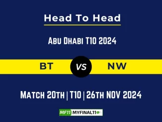 BT vs NW Player Battle, Head to Head Team Stats, Team Record - Abu Dhabi T10 2024