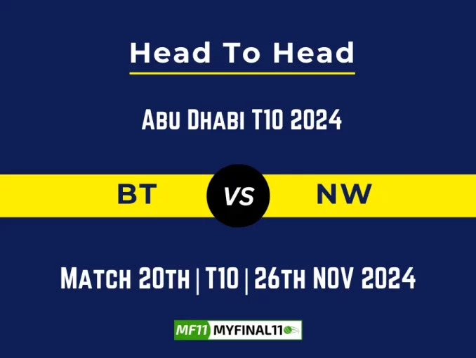 BT vs NW Player Battle, Head to Head Team Stats, Team Record - Abu Dhabi T10 2024