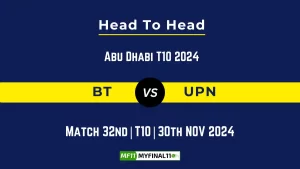 BT vs UPN Player Battle, Head to Head Team Stats, Team Record - Abu Dhabi T10 2024