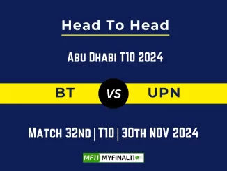 BT vs UPN Player Battle, Head to Head Team Stats, Team Record - Abu Dhabi T10 2024