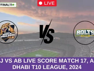 CBJ vs AB Live Score Match 17, Abu Dhabi T10 League, 2024