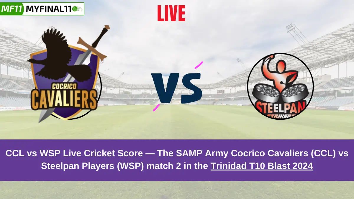 CCL vs WSP Live Score: Scorecard, Ball by Ball Commentary - match 2, Trinidad T10 Blast 2024