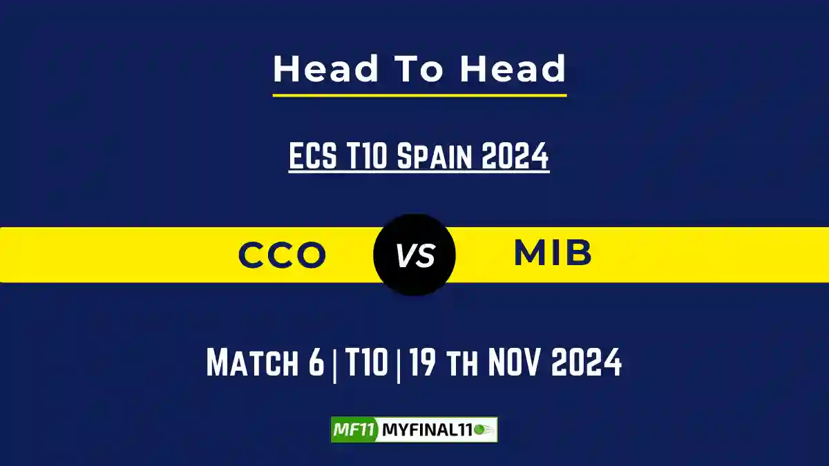 CCO vs MIB Player Battle, Head to Head Team Stats, Team Record