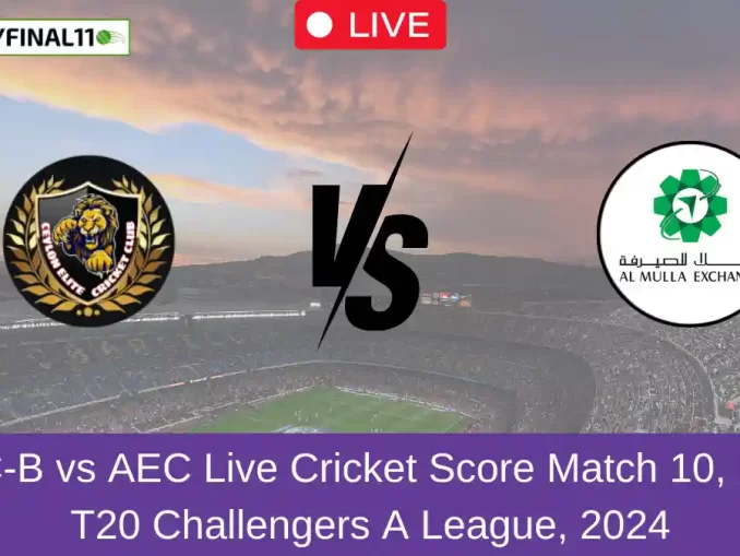 CEC-B vs AEC Live Cricket Score Match 10, KCC T20 Challengers A League, 2024