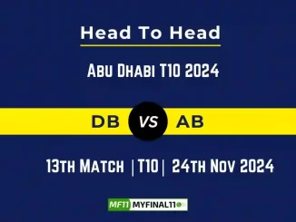 DB vs AB Player Battle, Head to Head Team Stats, Team Record - Abu Dhabi T10 2024