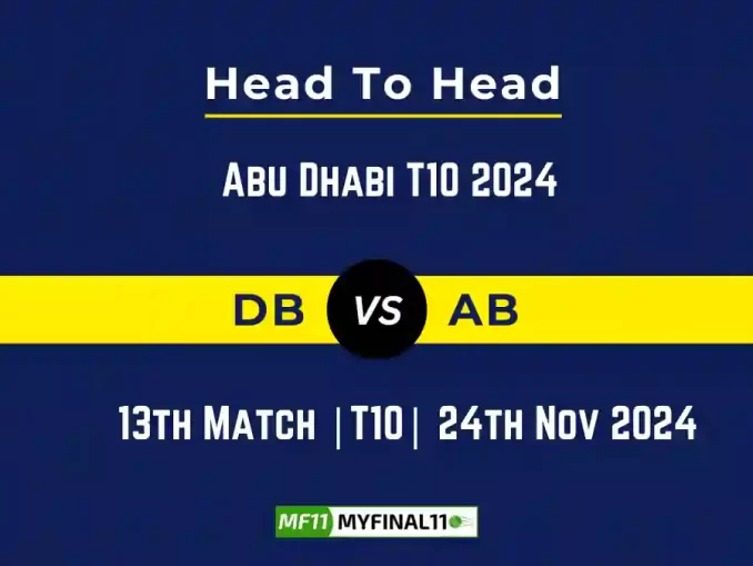 DB vs AB Player Battle, Head to Head Team Stats, Team Record - Abu Dhabi T10 2024