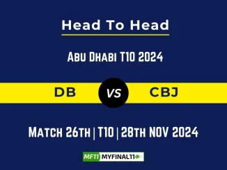 DB vs CBJ Player Battle, Head to Head Team Stats, Team Record - Abu Dhabi T10 2024