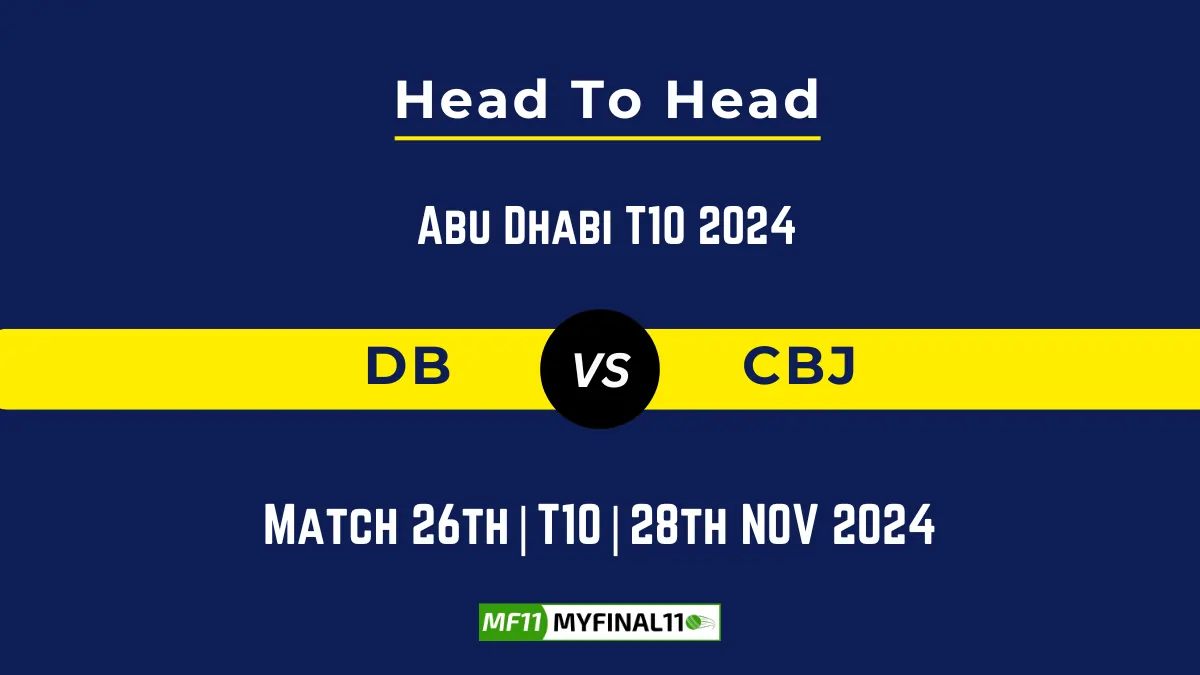 DB vs CBJ Player Battle, Head to Head Team Stats, Team Record - Abu Dhabi T10 2024