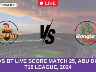 DG vs BT Live Score Match 25, Abu Dhabi T10 League, 2024