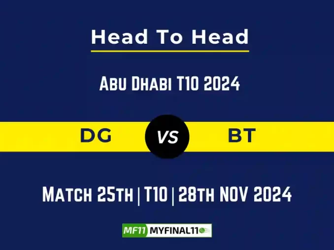 DG vs BT Player Battle, Head to Head Team Stats, Team Record - Abu Dhabi T10 2024