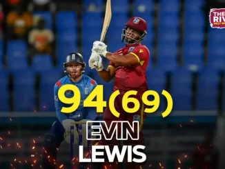 West Indies' dashing batsman Evin Lewis played a brilliant innings of 94 runs.