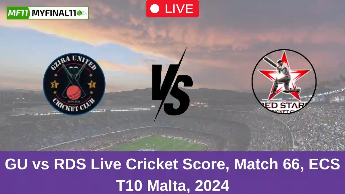 GU vs RDS Live Cricket Score, Match 66, ECS T10 Malta, 2024