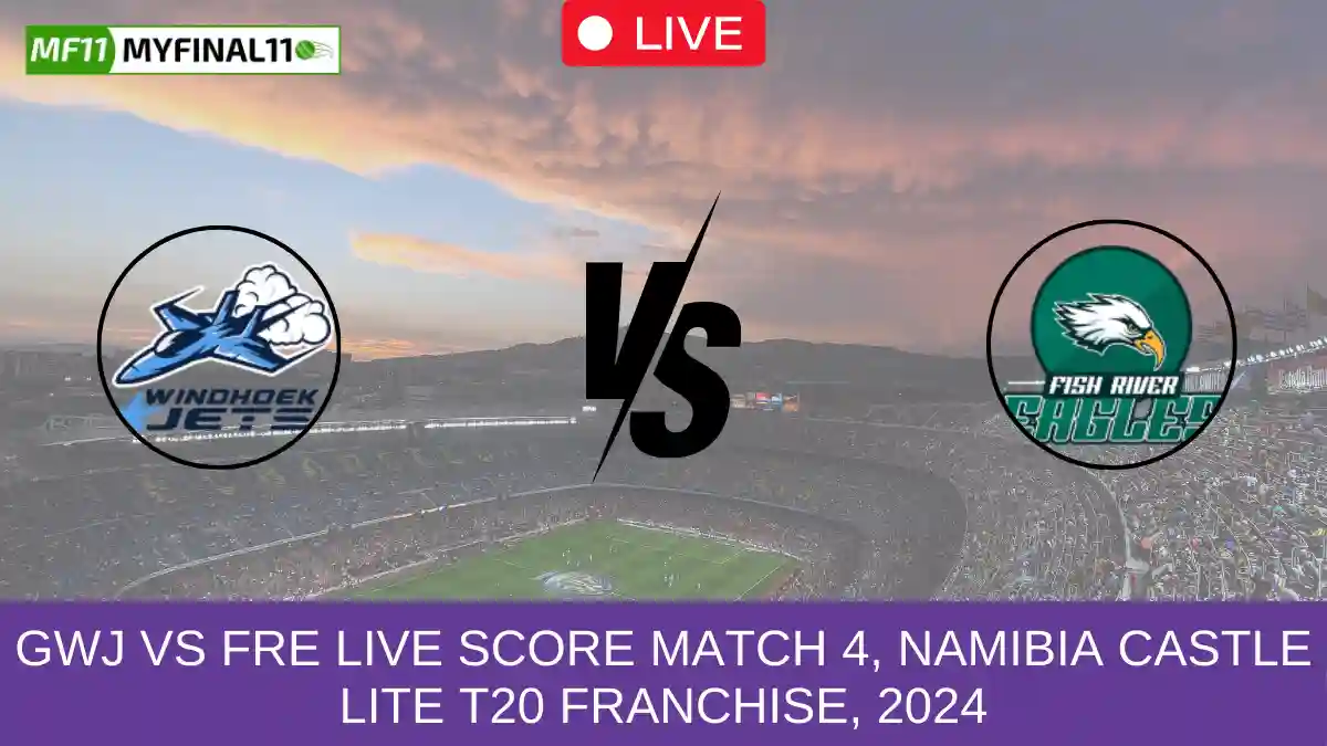 GWJ vs FRE Live Score Match 4, Namibia Castle Lite T20 Franchise, 2024