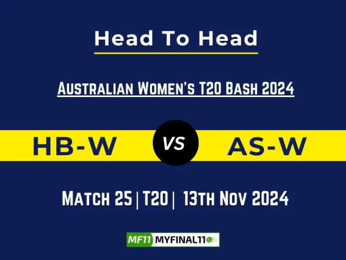 HB-W vs AS-W Player Battle, Head to Head Team Stats, Team Record - Australian Women’s T20 Bash 2024