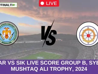 KAR vs SIK Live Score Group B, Syed Mushtaq Ali Trophy, 2024