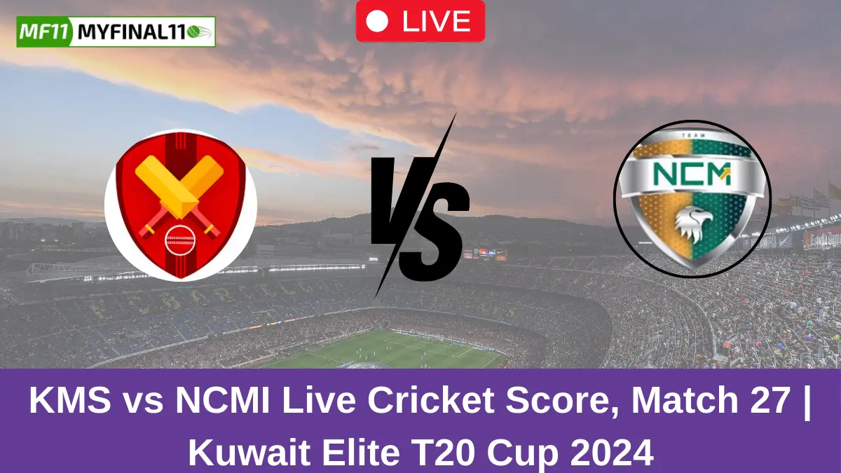 KMS vs NCMI Live Cricket Score, Match 27 Kuwait Elite T20 Cup 2024