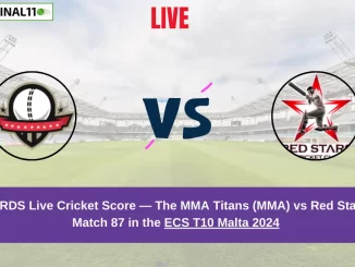 MMA vs RDS Live Score: Scorecard, Ball by Ball Commentary - Match 87, ECS T10 Malta 2024