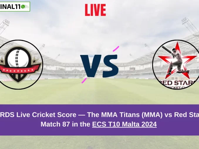 MMA vs RDS Live Score: Scorecard, Ball by Ball Commentary - Match 87, ECS T10 Malta 2024