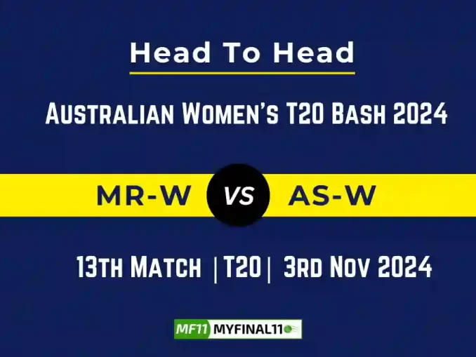 MR-W vs AS-W Player Battle, Head to Head Team Stats, Team Record - Australian Women's T20 Bash 2024