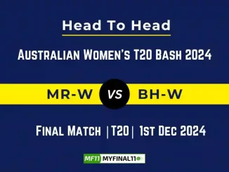 MR-W vs BH-W Player Battle, Head to Head Team Stats, Team Record - WBBL 2024