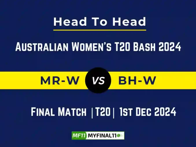 MR-W vs BH-W Player Battle, Head to Head Team Stats, Team Record - WBBL 2024