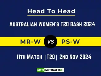 MR-W vs PS-W Player Battle, Head to Head Team Stats, Team Record - Australian Women's T20 Bash 2024