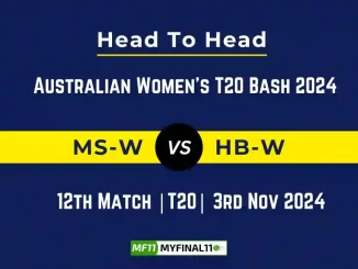 MS-W vs HB-W Player Battle, Head to Head Team Stats, Team Record - Australian Women's T20 Bash 2024