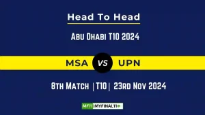 MSA vs UPN Player Battle, Head to Head Team Stats, Team Record - Abu Dhabi T10 2024