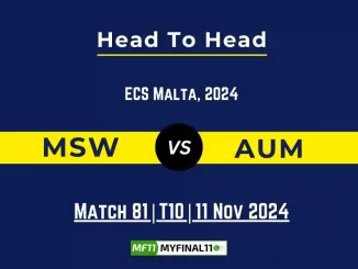 MSW vs AUM Player Battle, Head to Head Team Stats, Player Record