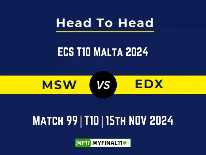 MSW vs EDX Player Battle, Head to Head Team Stats, Team Record