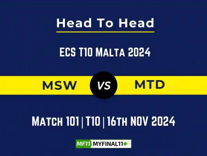 MSW vs MTD Player Battle, Head to Head Team Stats, Team Record