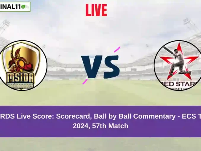 MSW vs RDS Live Score: Scorecard, Ball by Ball Commentary - Match 57, ECS T10 Malta 2024