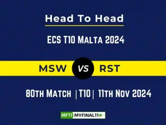 MSW vs RST Player Battle, Head to Head Team Stats, Team Record - ECS T10 Malta 2024